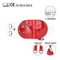 Linha De Vida 30m em Saco De Rafia + 2 Mosquetoes