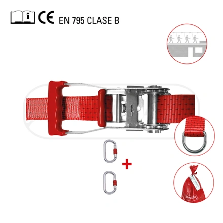 Linha De Vida 30m em Saco De Rafia + 2 Mosquetoes